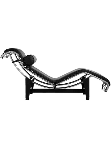 Sillón Chaise Longue LC4 de Le Corbusier en ecocuero Negro