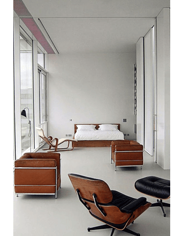 Sofá poltrona modelo LC2 Le Corbusier ecocuero Blanco