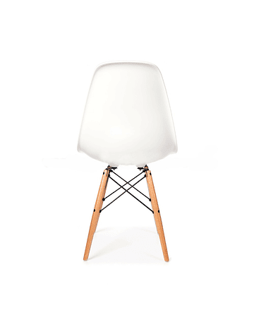 Pack 4 Sillas Eames DSW Blanca* de Polipropileno virgen con patas de Haya 