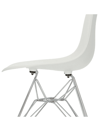 Silla Eames DSR Blanca con patas de metal EIFFEL