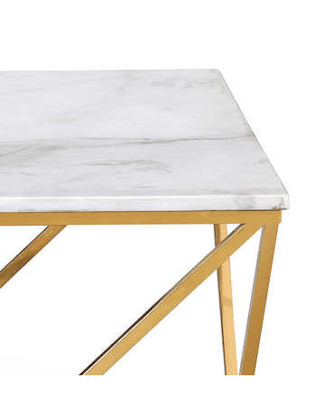 Mesa centro con cubierta de marmol de Carrara - Aria Rose Gold de Edloe Finch 