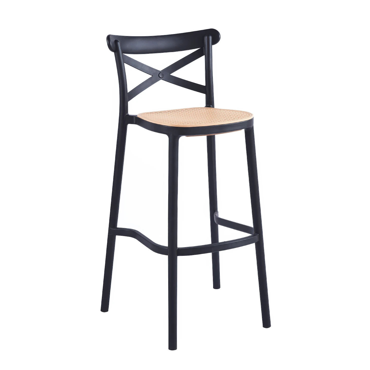 Taburete negro Crossback de 77 cm