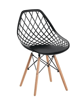 Silla Eames Mesh Single - Negro / Blanco 