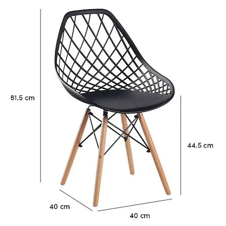Silla Eames Mesh Single - Negro / Blanco  2