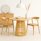 Mesa Redonda de 100 cm Madera Natural con Base Estilo Rejilla Reza Feiz - Miniatura 5