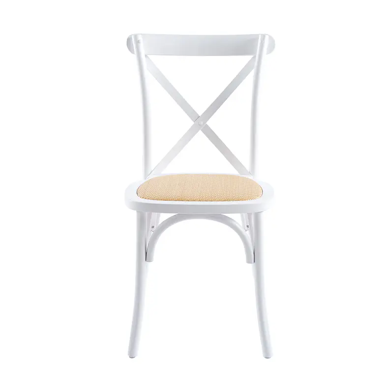 Silla Crossback Madera Blanca / Ratan  3