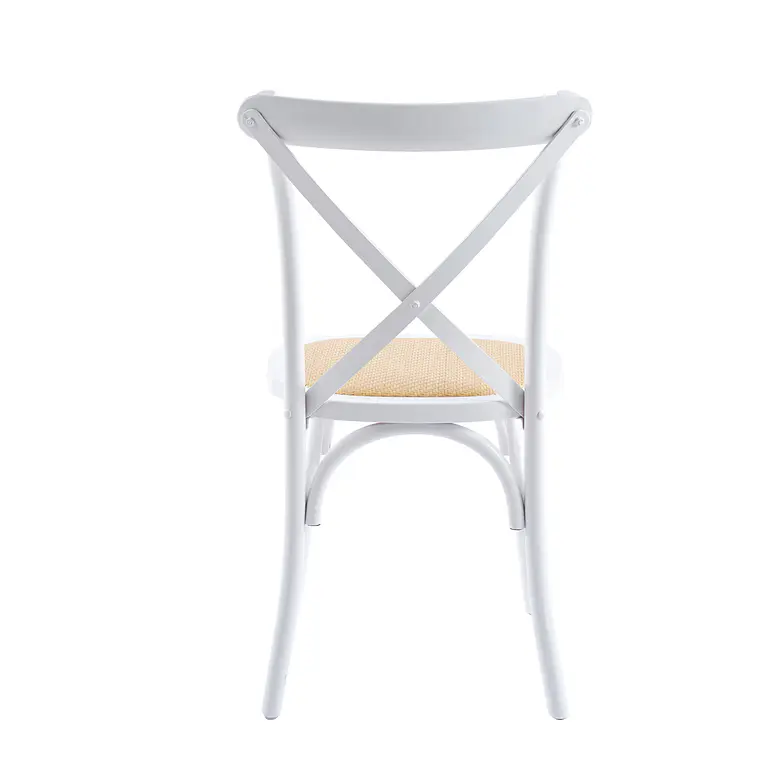 Silla Crossback Madera Blanca / Ratan  4