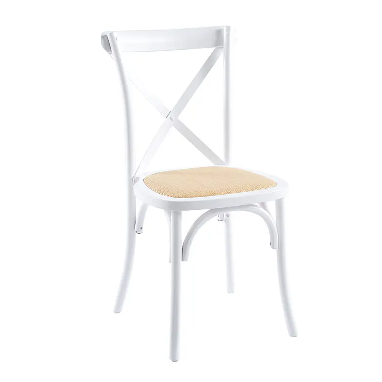 Silla Crossback Madera Blanca / Ratan  1