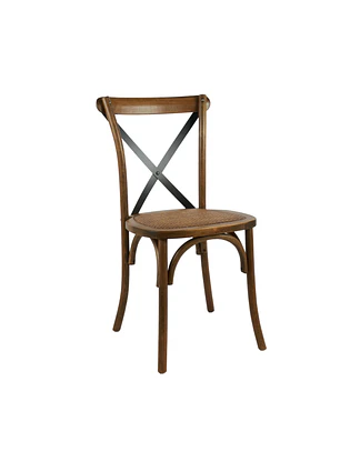 Silla Crossback Madera Nogal / Ratan Tostado