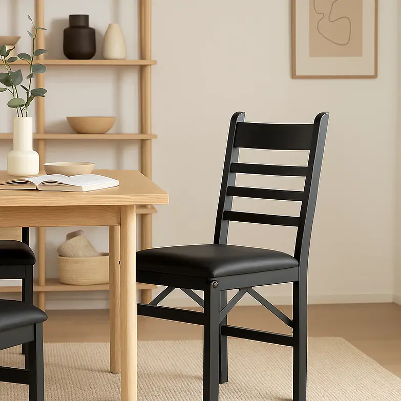 Silla Industrial Plegable con Marco Negro Monk 3