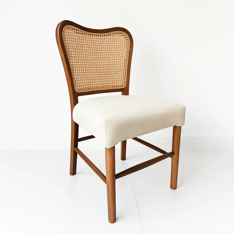 Silla Boho Chic de Respaldo Trenzado  1