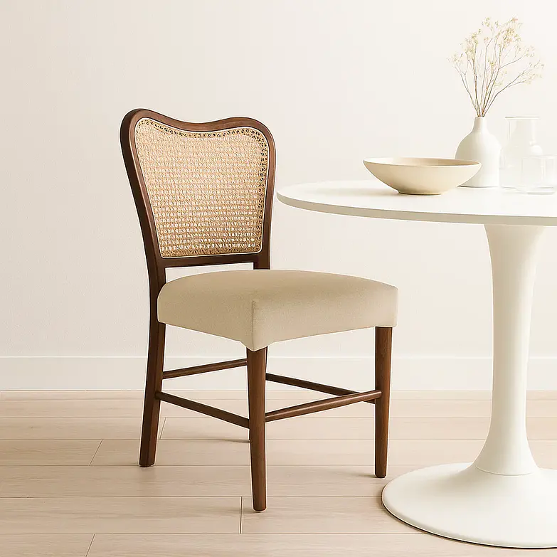 Silla Boho Chic de Respaldo Trenzado  2