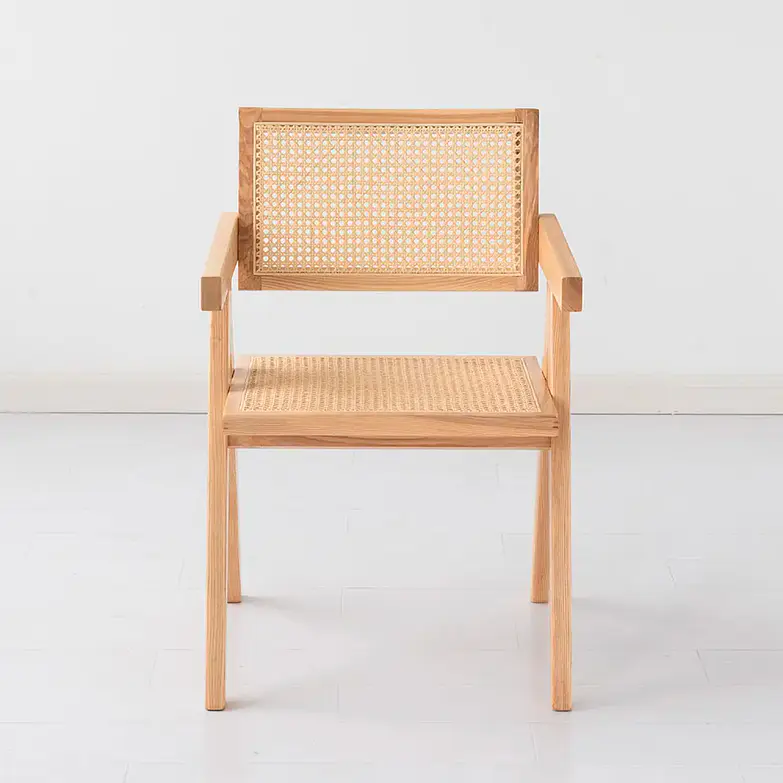 Silla Chandigarh Madera y Rattan - Natural 3