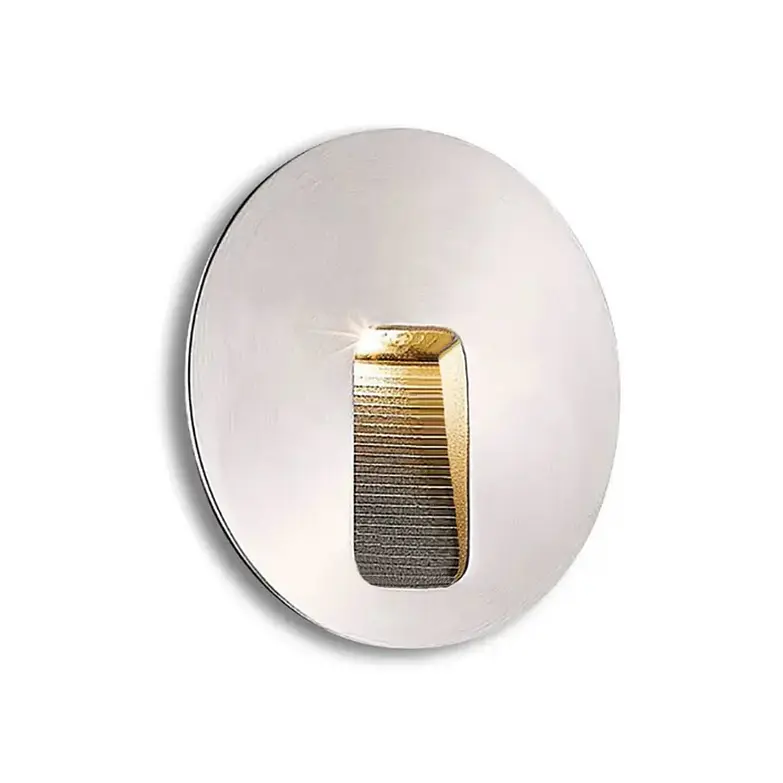 Embutido de Muro LED Redondo 3W Luz Cálida IP65 Plateado 1