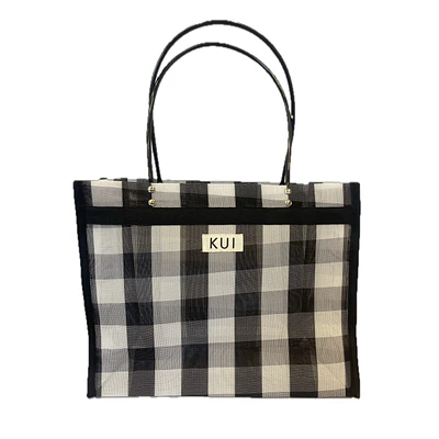 Bolsa del Mandado M - Día de Jardín Blanco y Negro