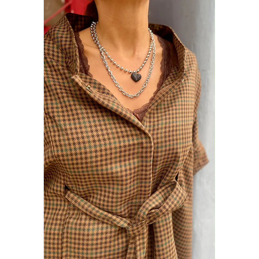 Collar con Corazón 3D - Negro