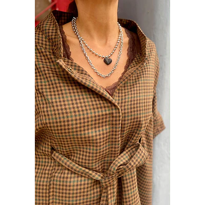 Collar con Corazón 3D - Negro