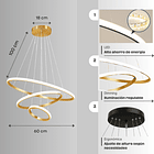 Candelabro LED 3 anillos AURA dorado 2