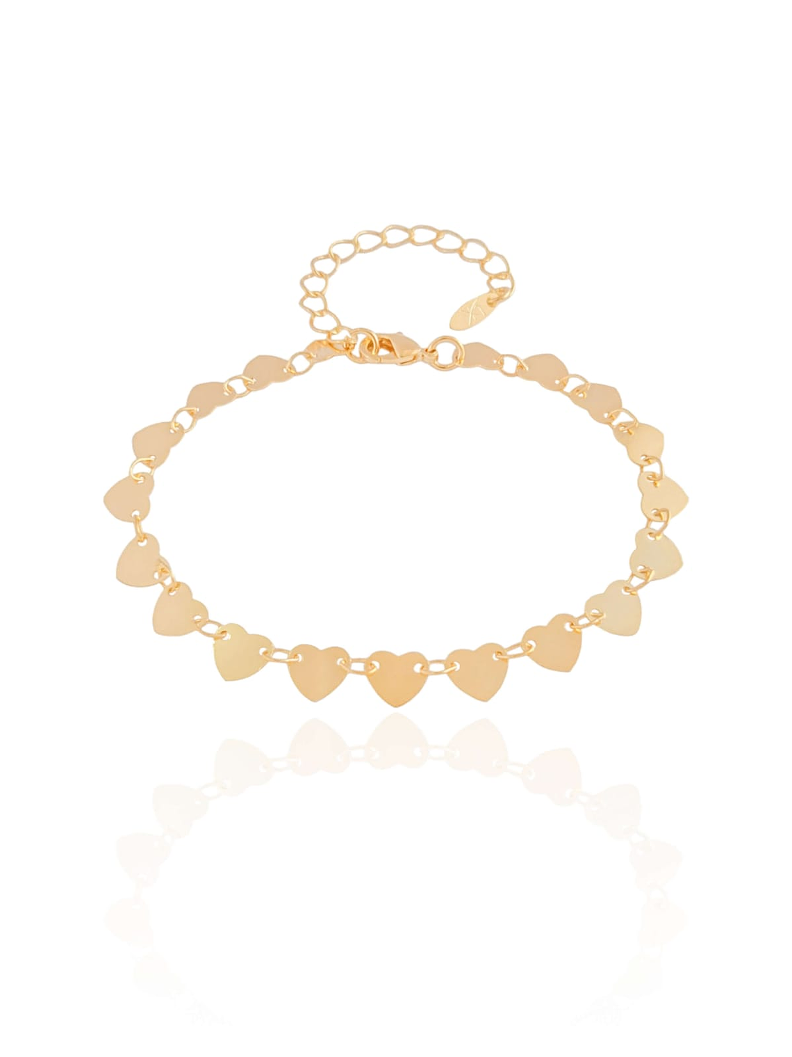 Pulseira coração achatado 1