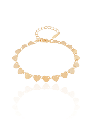 Pulseira coração achatado