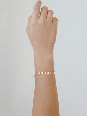 Pulseira coração achatado