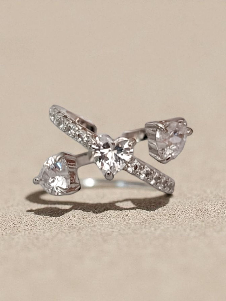 Anel crossed heart 1