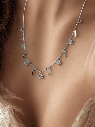 Colar pontos de luz e filetes intercalados