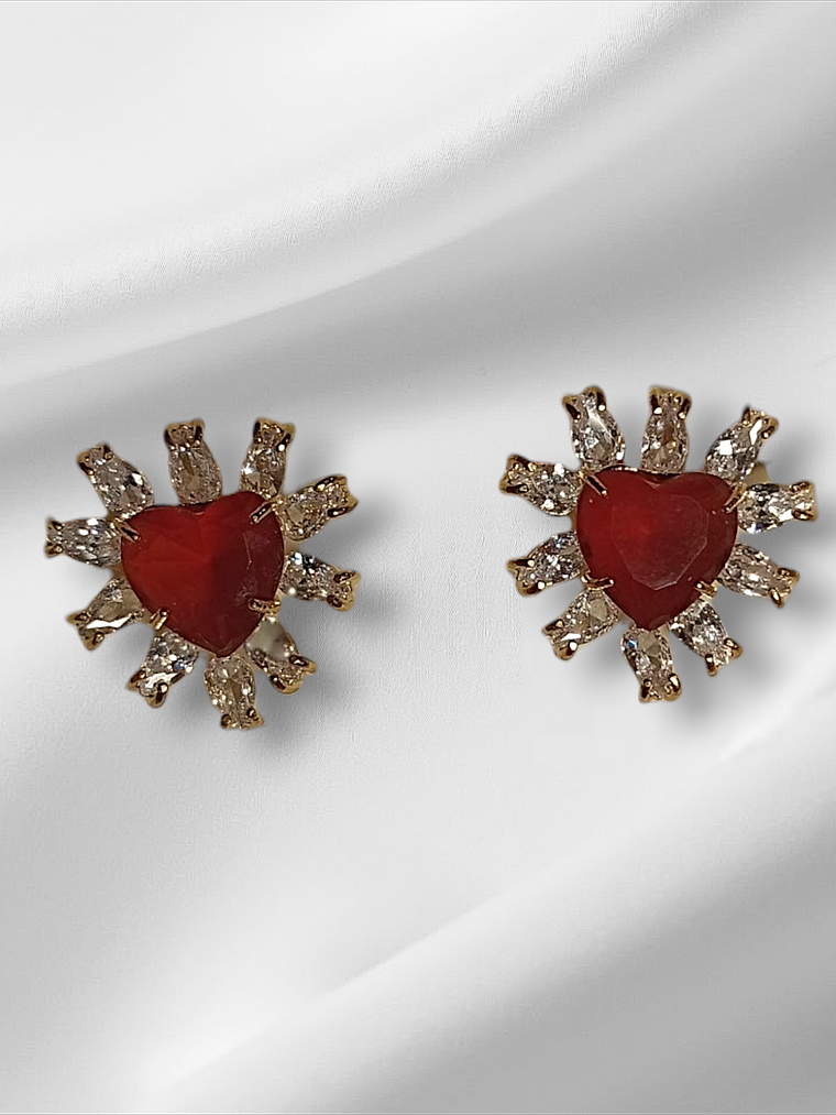 Brinco coração vermelho 1