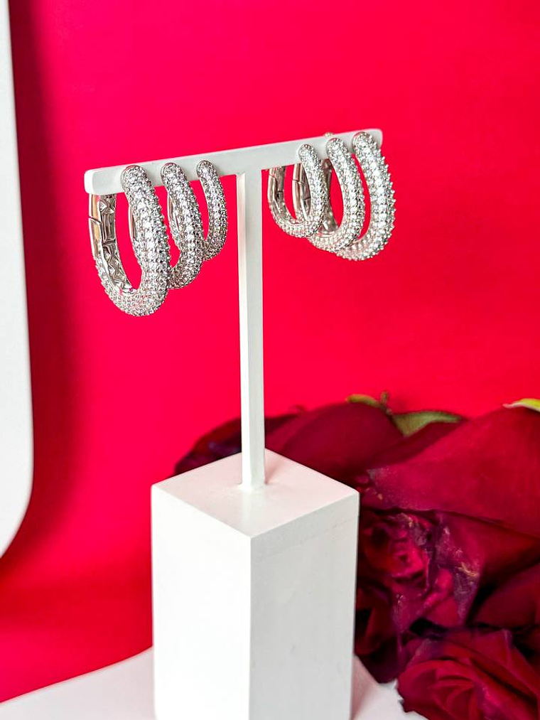 Argola cravejada TRES TAMANHOS 1