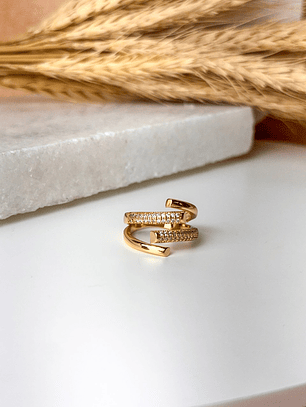 ANEL ENTRELAÇOS CRAVEJADO