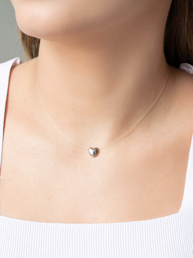 CHOKER FIO NYLON PING CORAÇÃO 1