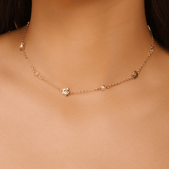 CHOKER FLOR PONTO DE LUZ 1