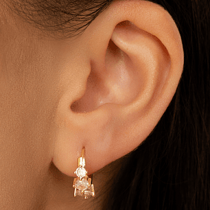 BRINCO ARGOLA 3 PEDRAS