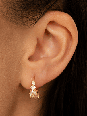 BRINCO ARGOLA 3 PEDRAS