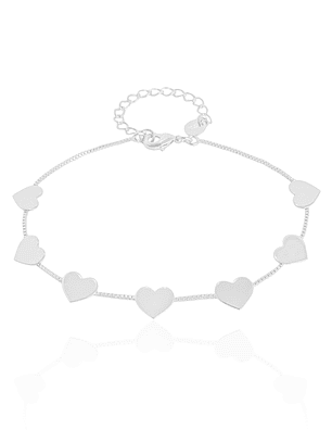Pulseira coração achatado