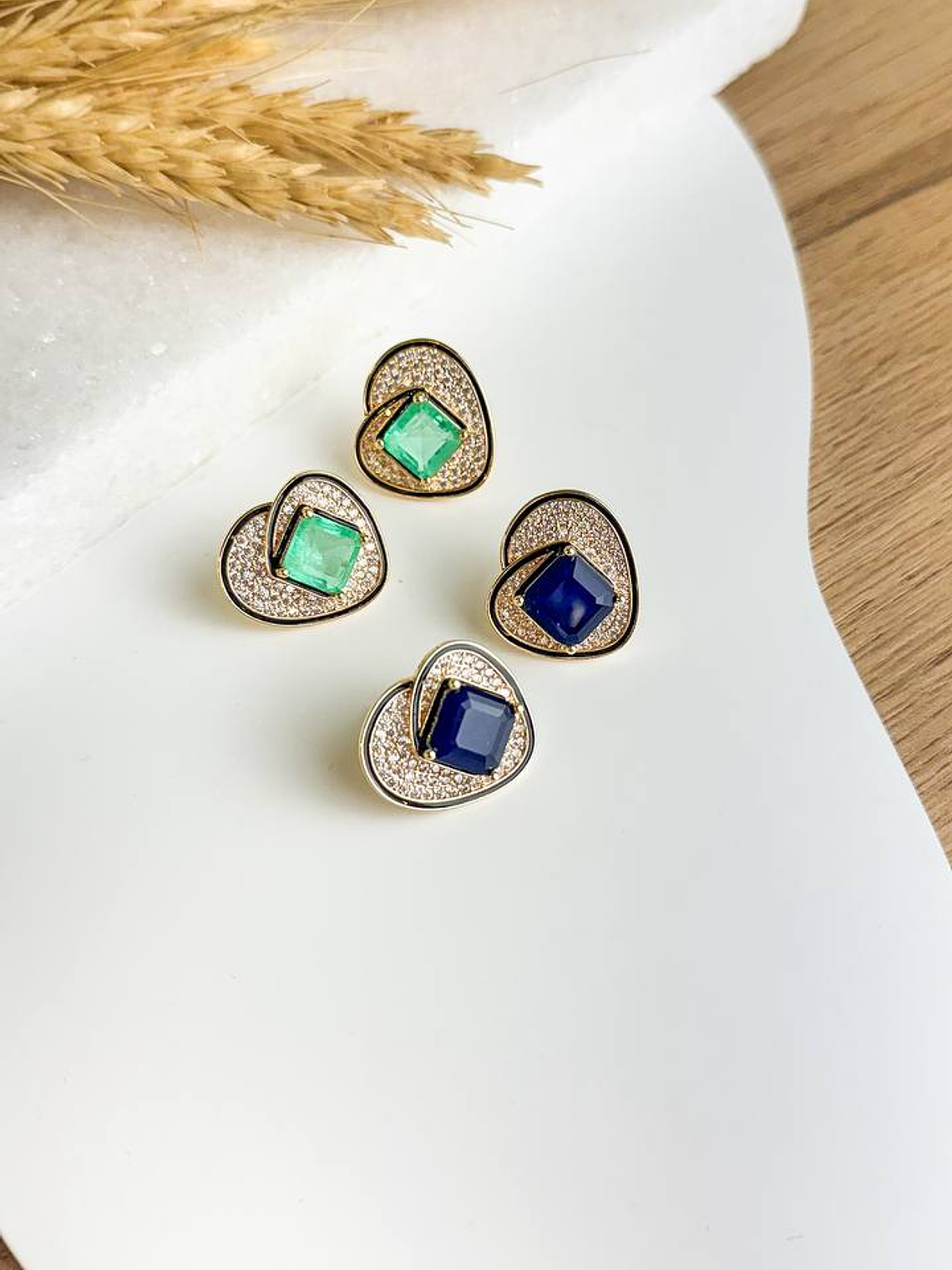 BRINCO CORAÇÃO PEDRA FUSION VERDE 1