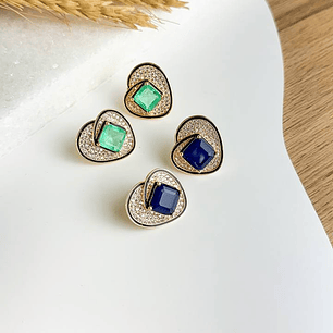 BRINCO CORAÇÃO PEDRA FUSION VERDE