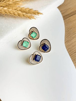 BRINCO CORAÇÃO PEDRA FUSION VERDE