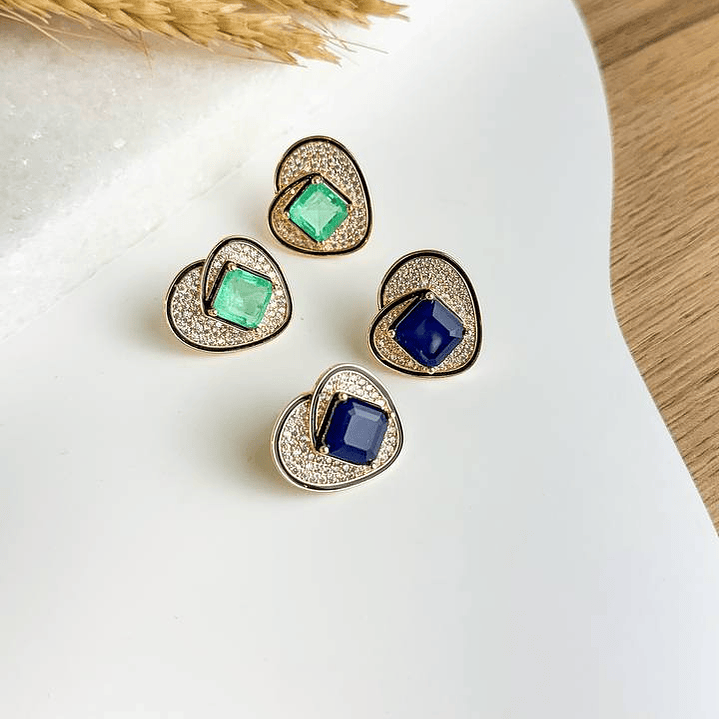 BRINCO CORAÇÃO PEDRA FUSION VERDE 1