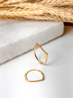 Anel filete cravejado