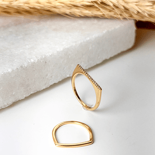 Anel filete cravejado