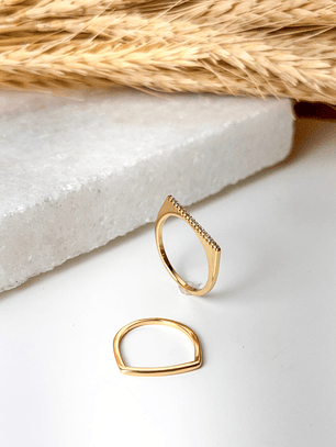 Anel filete cravejado