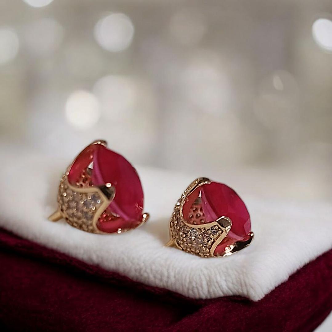 BRINCO PEDRA REDONDA ROSA 1