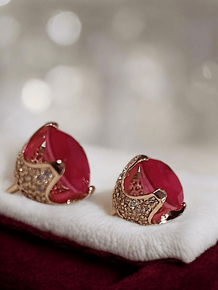 BRINCO PEDRA REDONDA ROSA