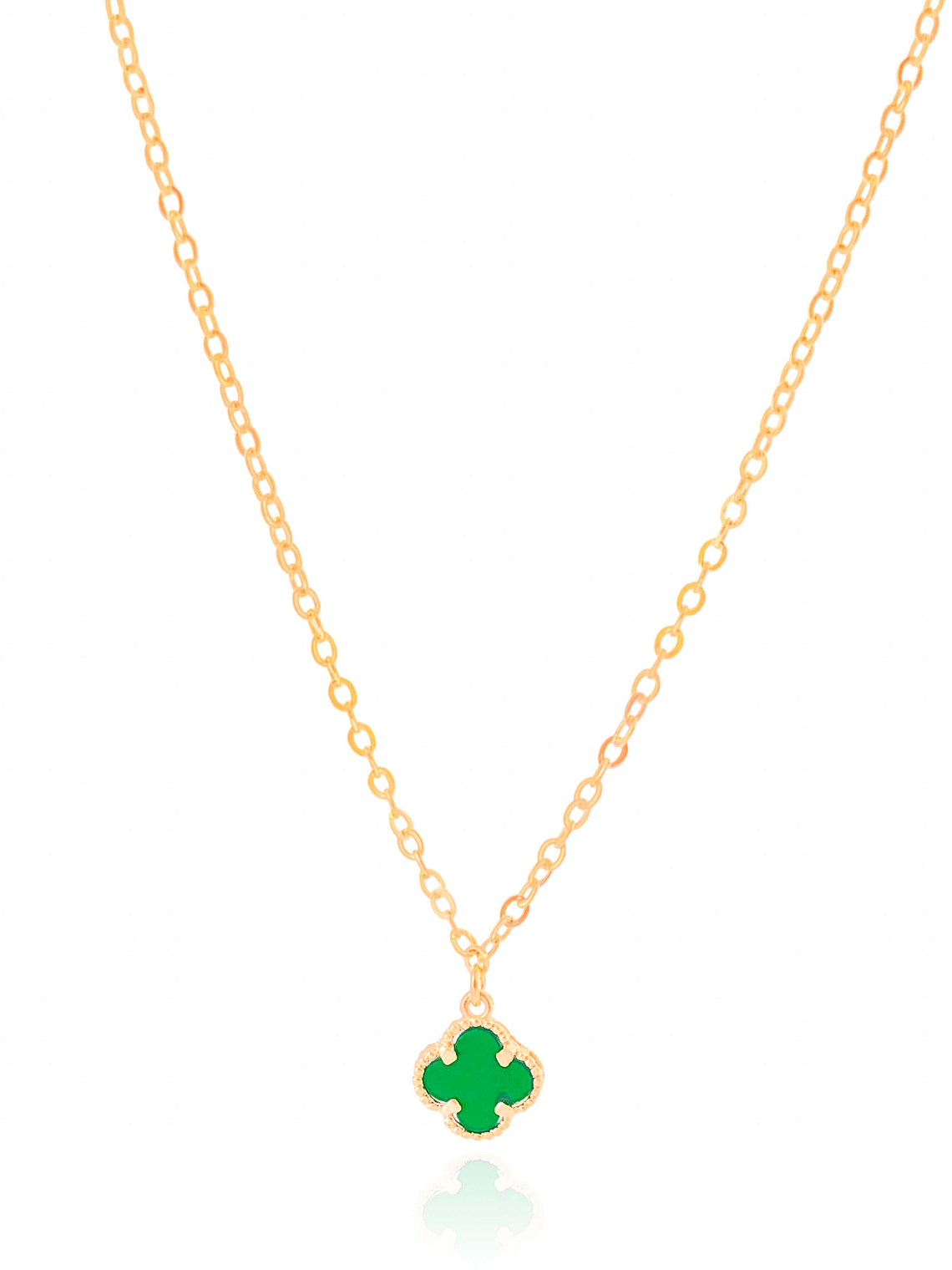 COLAR PINGENTE TREVO TOM ESMERALDA 1