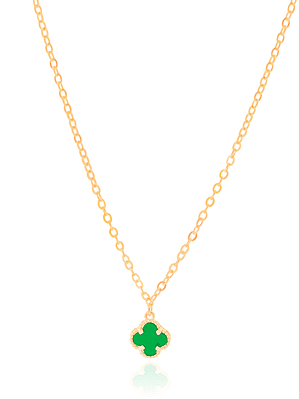 COLAR PINGENTE TREVO TOM ESMERALDA
