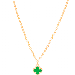 COLAR PINGENTE TREVO TOM ESMERALDA