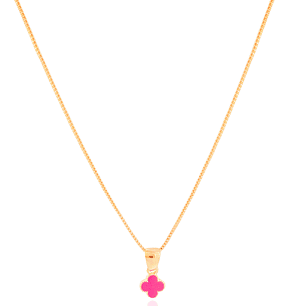 COLAR INFANTIL TREVO ROSA