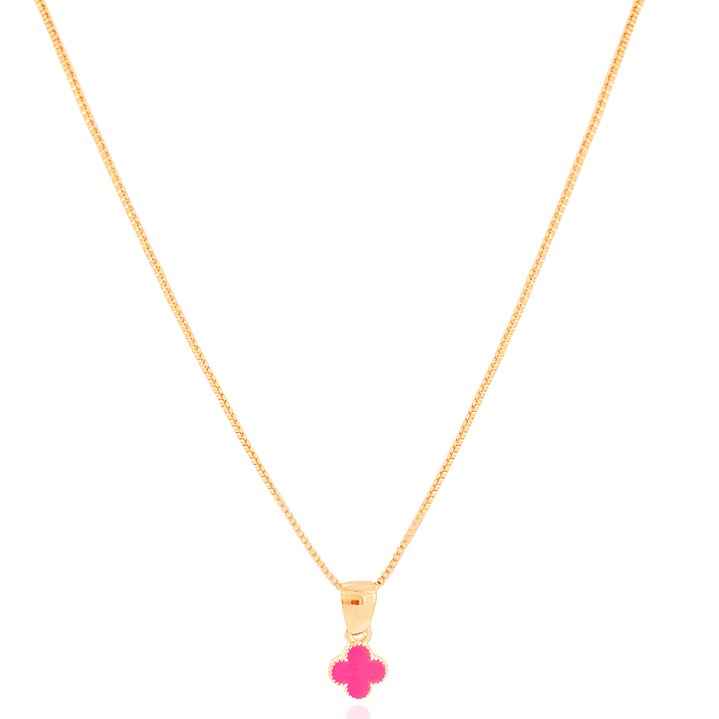 COLAR INFANTIL TREVO ROSA 1