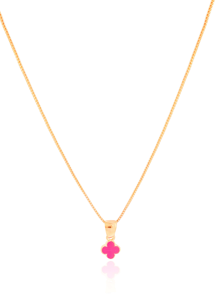 COLAR INFANTIL TREVO ROSA 1